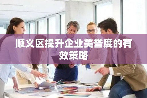 顺义区提升企业美誉度的有效策略