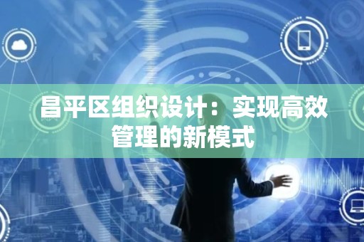 昌平区组织设计：实现高效管理的新模式