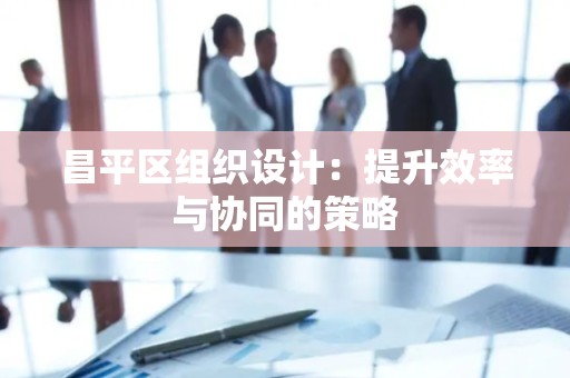 昌平区组织设计：提升效率与协同的策略