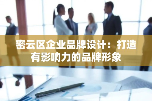 密云区企业品牌设计：打造有影响力的品牌形象
