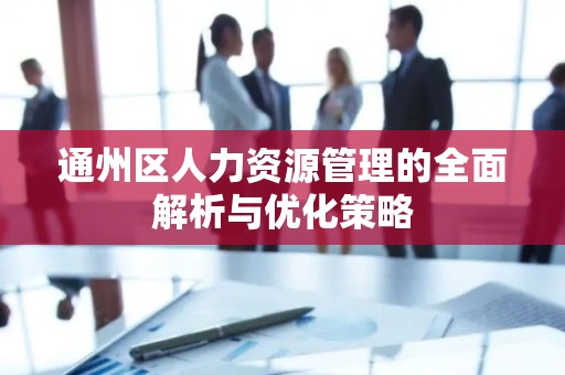 通州区人力资源管理的全面解析与优化策略