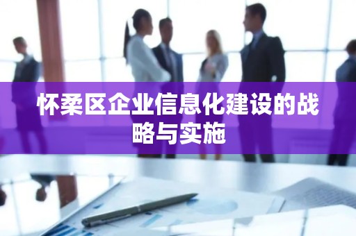 怀柔区企业信息化建设的战略与实施