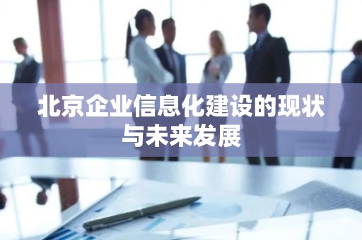 北京企业信息化建设的现状与未来发展